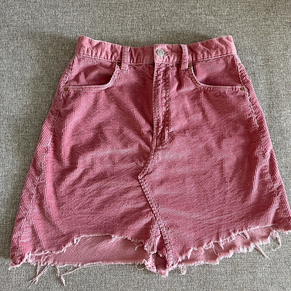Zara corduroy pink skirt